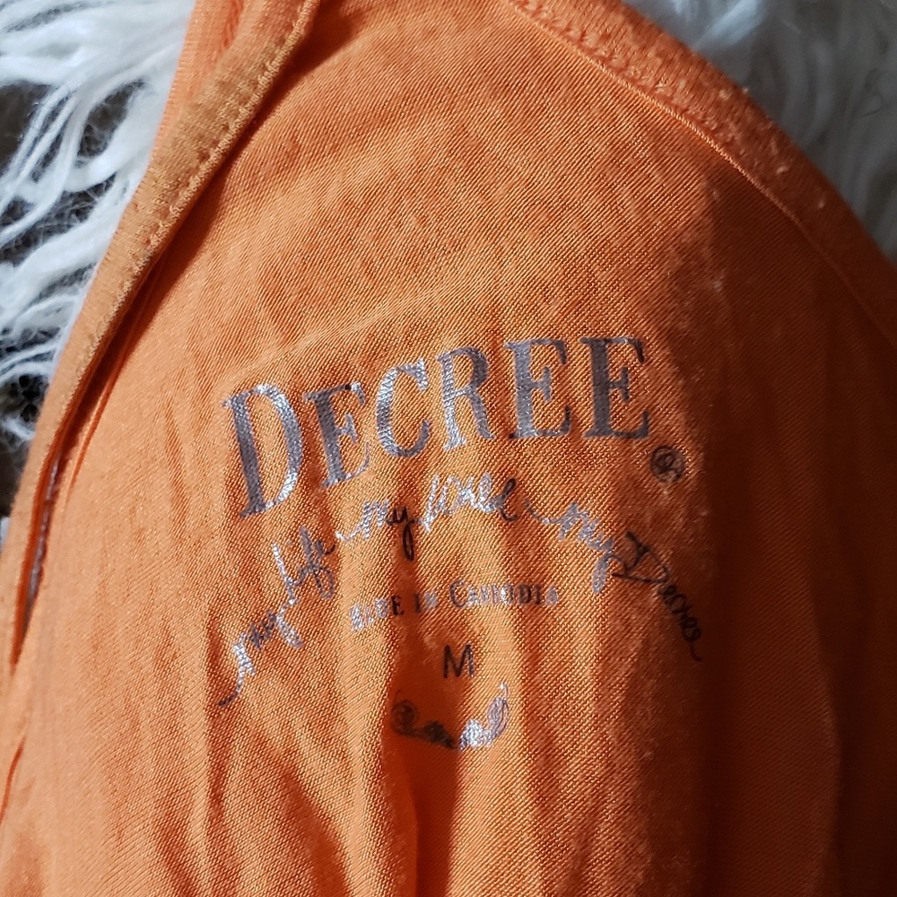Decree Open Back Orange Tank Top - Picture 3 of 3
